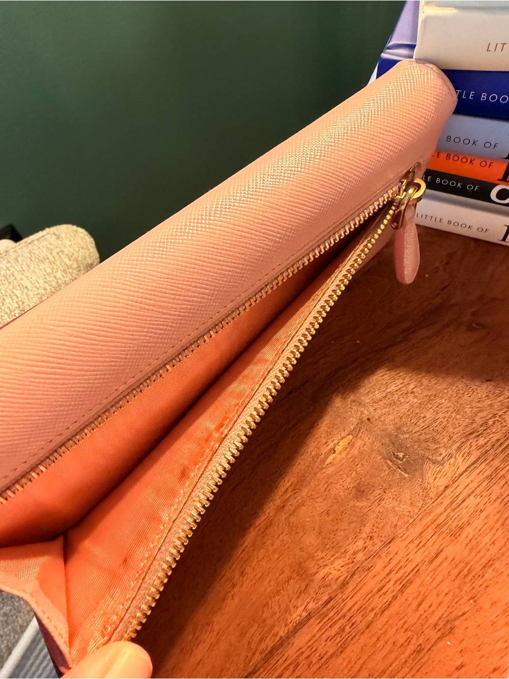 Prada Pink Saffiano Leather Bow-Accent Wallet - Picture 3 of 9